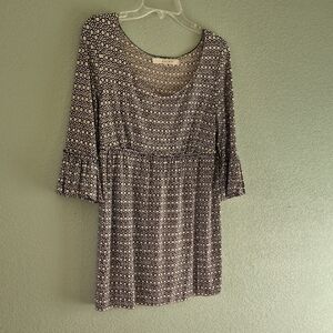 Studio M Black and White Patterned Blouse